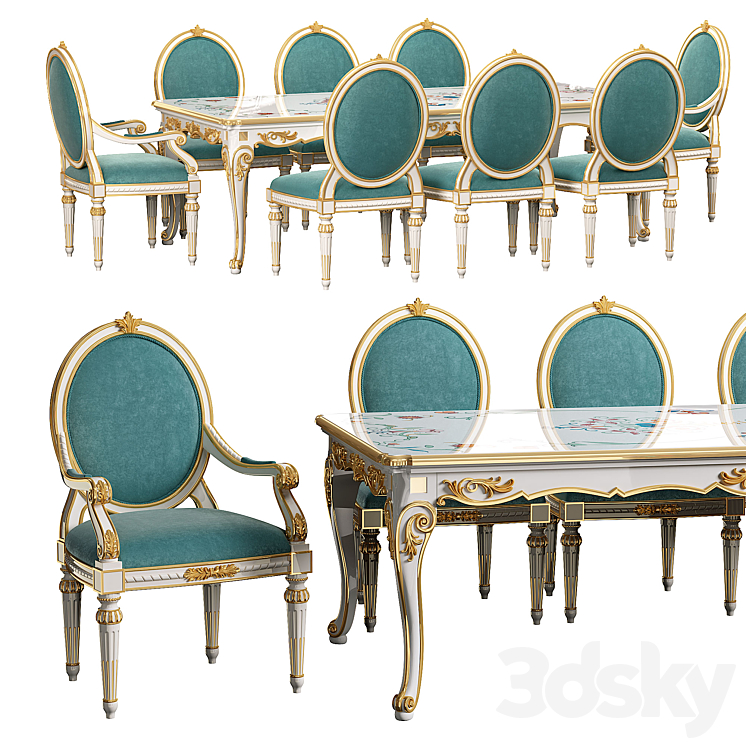 Andrea Fanfani Pranzo dining table 3DS Max - thumbnail 1