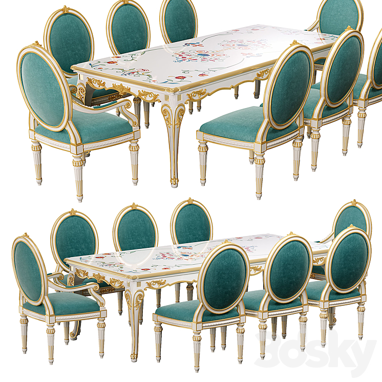 Andrea Fanfani Pranzo dining table 3DS Max - thumbnail 2