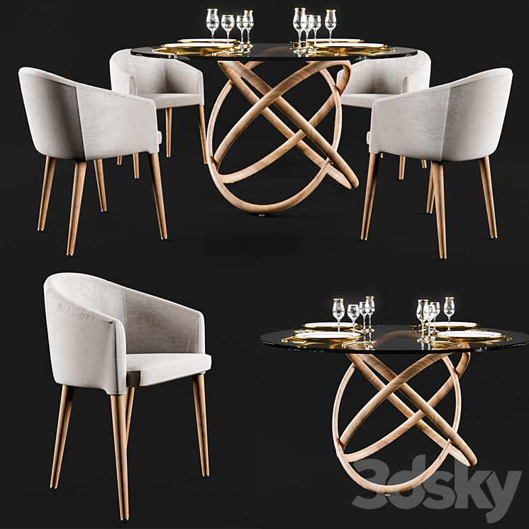 Angel Cerdá dining set 3DS Max - thumbnail 1