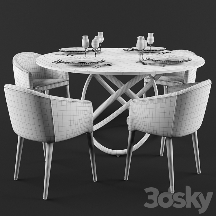 Angel Cerdá dining set 3DS Max - thumbnail 2