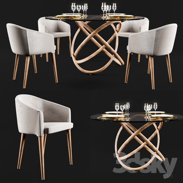 Angel Cerdá dining set 3DS Max - thumbnail 3