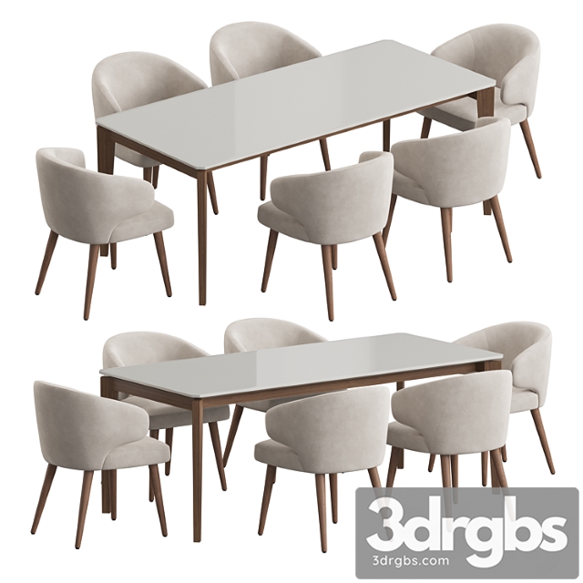 Angel cerda nogal aston dining set - thumbnail 1