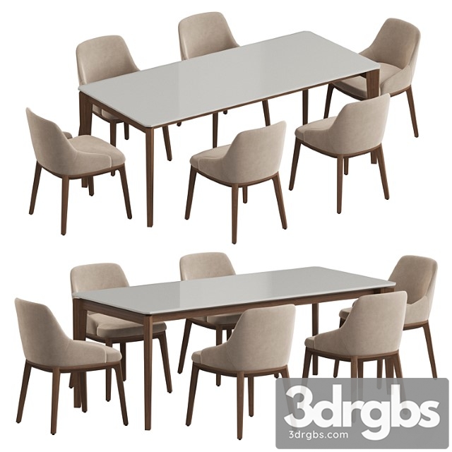 Angel cerda nogal atlas dining set - thumbnail 1