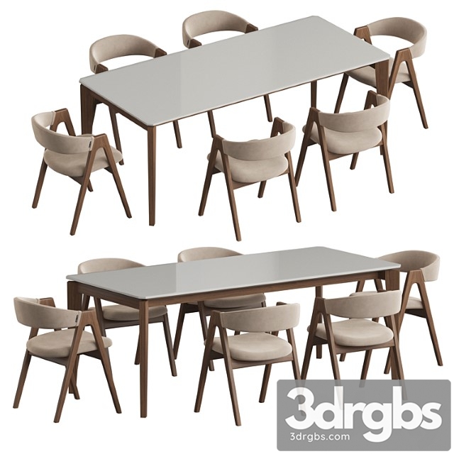 Angel cerda nogal dublin dining set - thumbnail 1