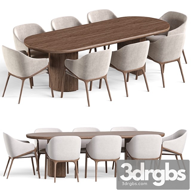 Angelcerda Chair Moon Table Dining Set 1 3dsmax Download - thumbnail 1