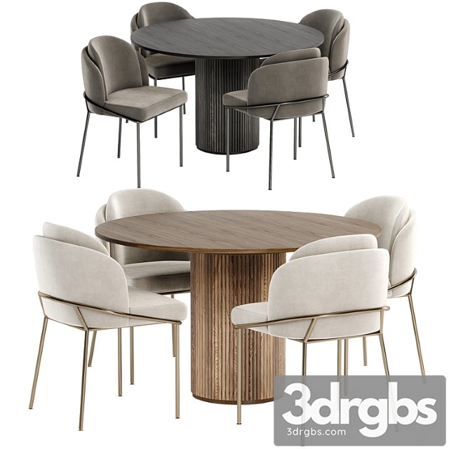 Angelo Chairs With Palais Royal Dining Table 3dsmax Download - thumbnail 1