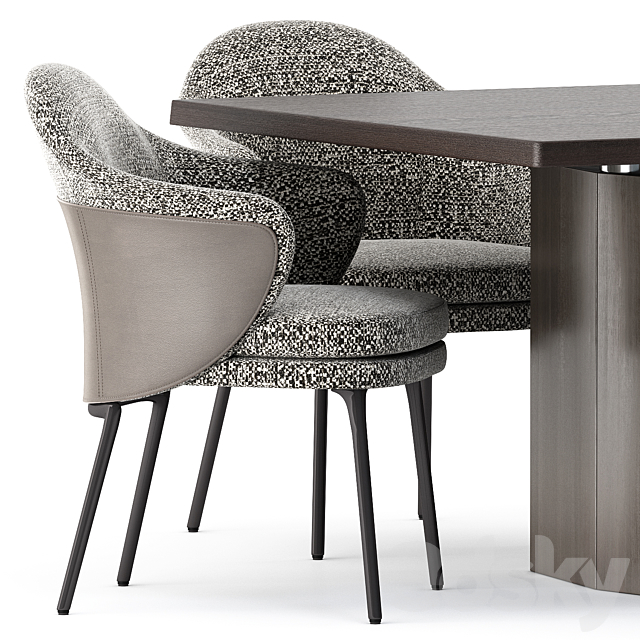 ANGIE CHAIR and MORGAN Table by Minotti 3DSMax File - thumbnail 2