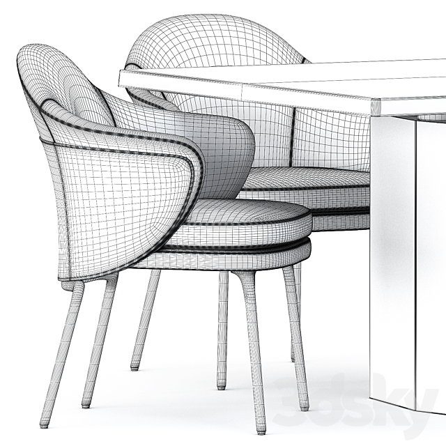 ANGIE CHAIR and MORGAN Table by Minotti 3DSMax File - thumbnail 5