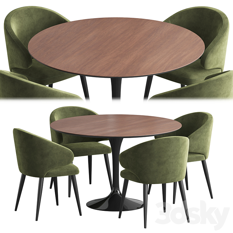 Apriori table Bilbao chair 3DS Max - thumbnail 1