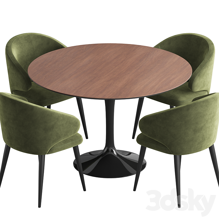 Apriori table Bilbao chair 3DS Max - thumbnail 2