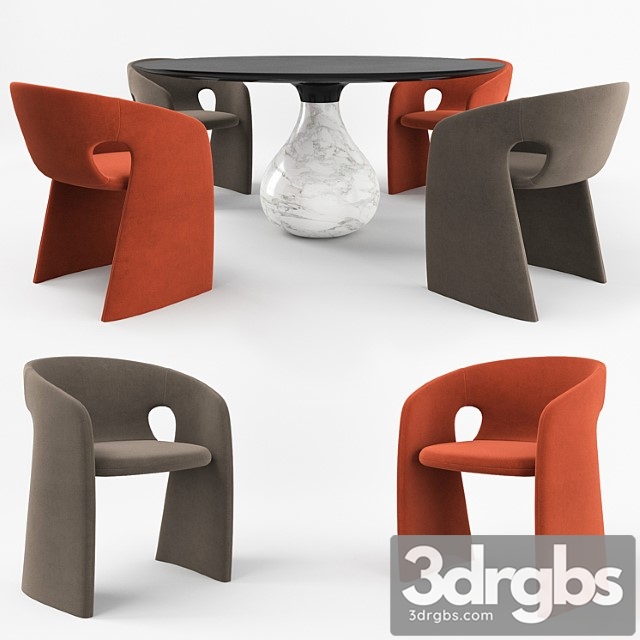 Aqua Dining Table 3 3dsmax Download - thumbnail 1