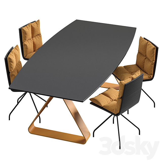 Ara B1 Chair and Stay Table by Dressy 3DSMax File - thumbnail 2