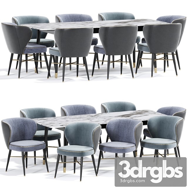 Arianna dining chair table 2 3dsmax Download - thumbnail 1