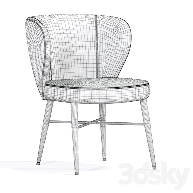 Arianna Dining Chair Table 3DS Max Model - thumbnail 5