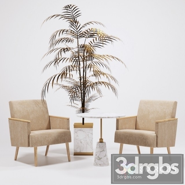 Armchairs Jasper Table Arteriors 3dsmax Download - thumbnail 1