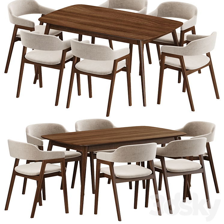 Article Savis Dining Table 3DS Max Model - thumbnail 2