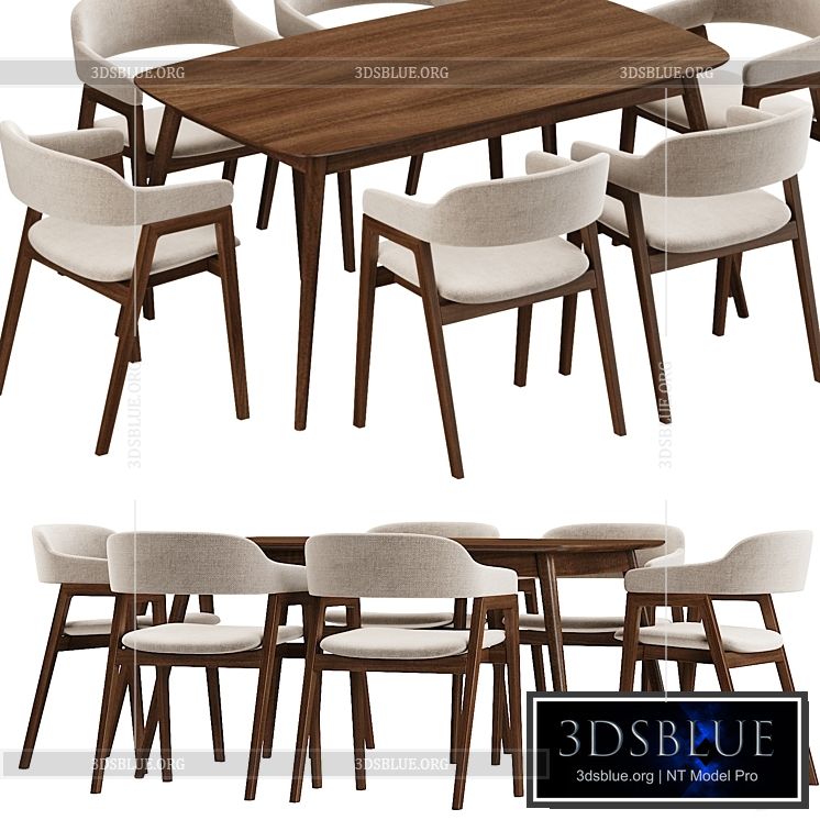 Article Savis Dining Table 3DS Max - thumbnail 3