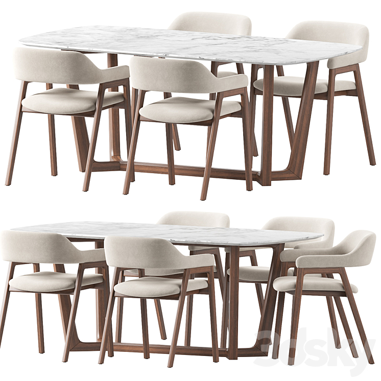 Article Savis Roveconcepts Evelyn Dining set 3DS Max - thumbnail 1