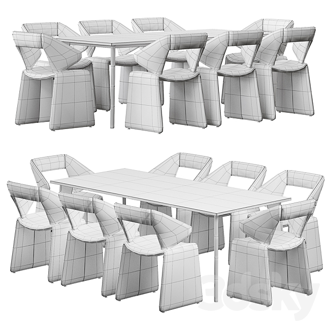 Artifort Suit chair Harper Brass table 3DSMax File - thumbnail 3