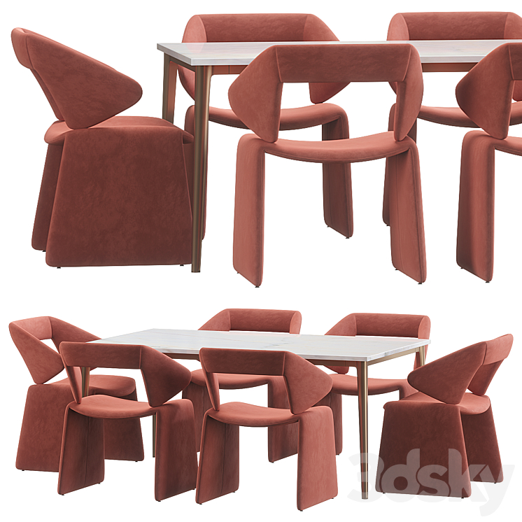 Artifort suit dining table 3DS Max Model - thumbnail 1