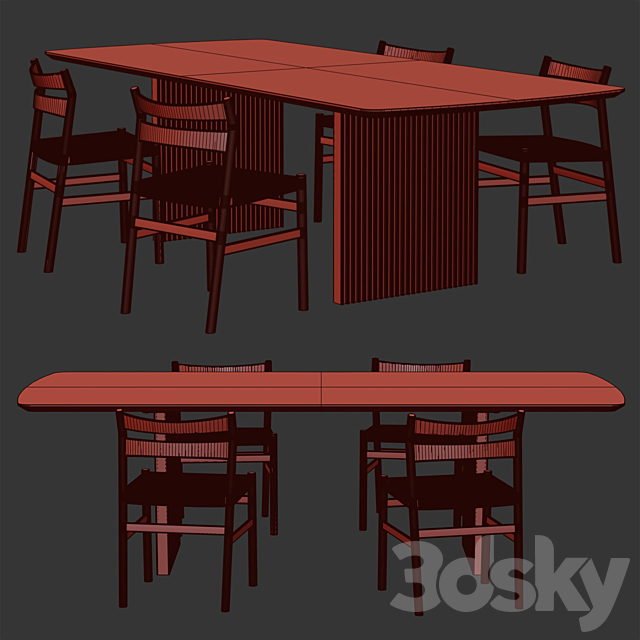 Artilleriet – BM1 chair and Ten table 3DS Max Model - thumbnail 2