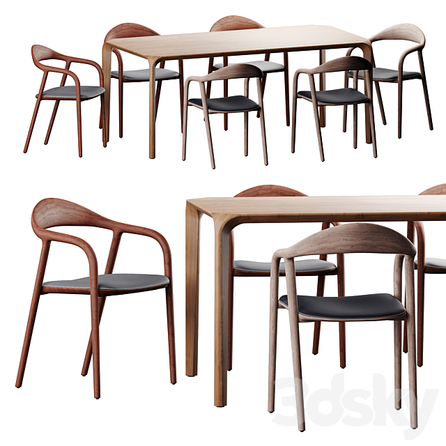 Artisan dining set 3DSMax File - thumbnail 1