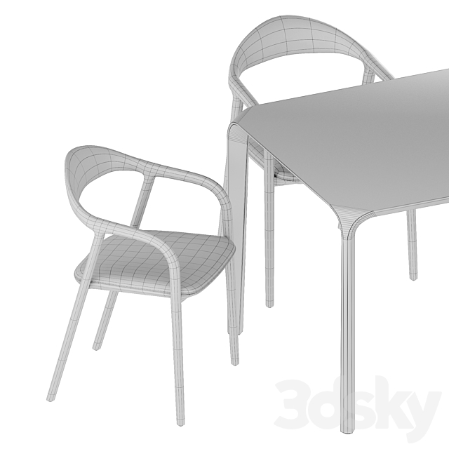 Artisan dining set 3DSMax File - thumbnail 3