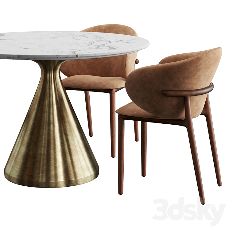 Artisan & West elm Silhouette dining set 3DS Max - thumbnail 2