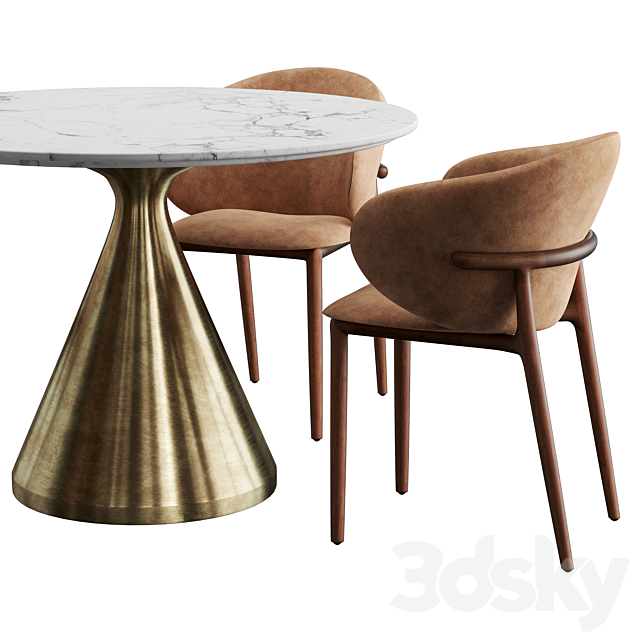 Artisan & West elm Silhouette dining set 3DSMax File - thumbnail 2