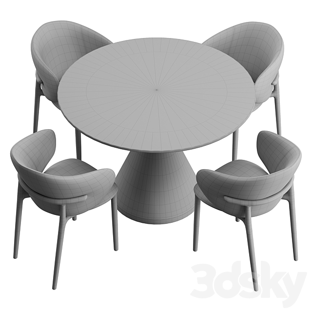 Artisan & West elm Silhouette dining set 3DSMax File - thumbnail 4