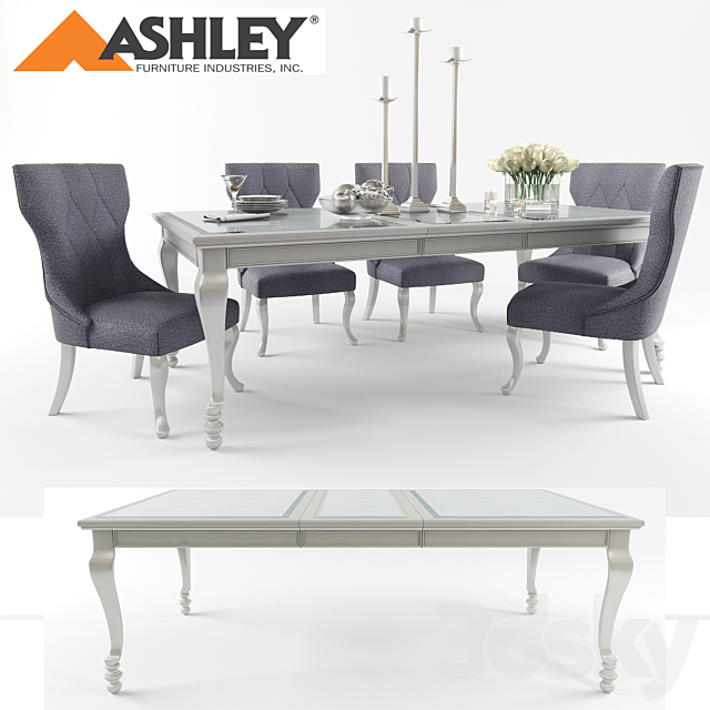 Ashley Furniture Table & Chair 3DSMax File - thumbnail 1