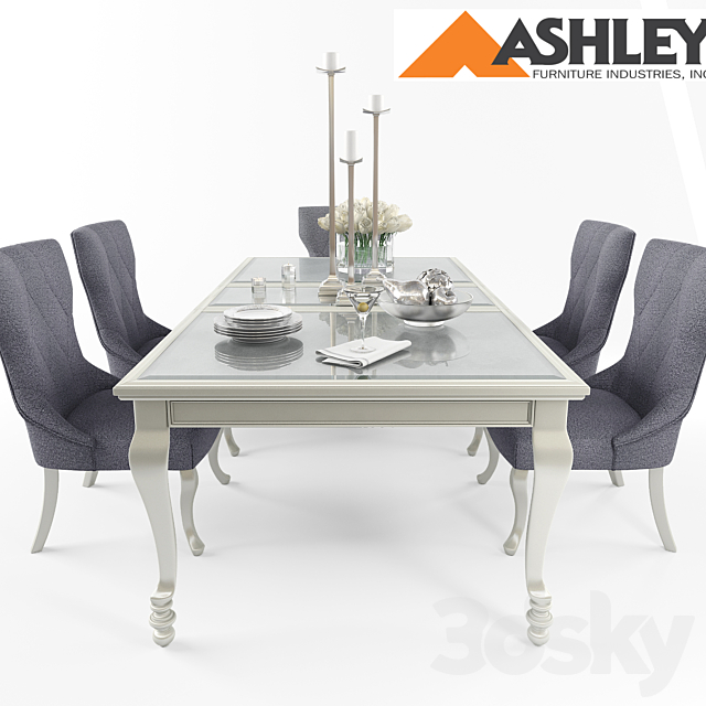 Ashley Furniture Table & Chair 3DSMax File - thumbnail 2