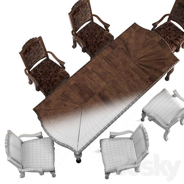 Ashley North Shore Dining Room chair-table 3DSMax File - thumbnail 3