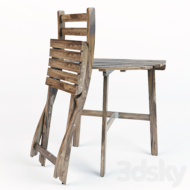 ASKHOLMEN. desk + 1 chair 3DSMax File - thumbnail 2