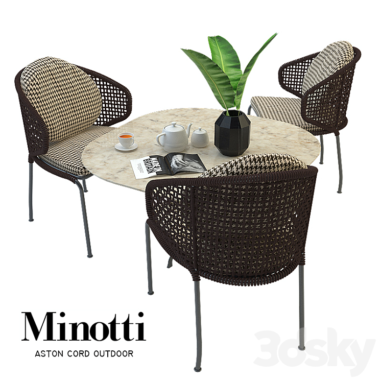 Aston cord outdoor and table claydon Minotti LT 3DS Max - thumbnail 1