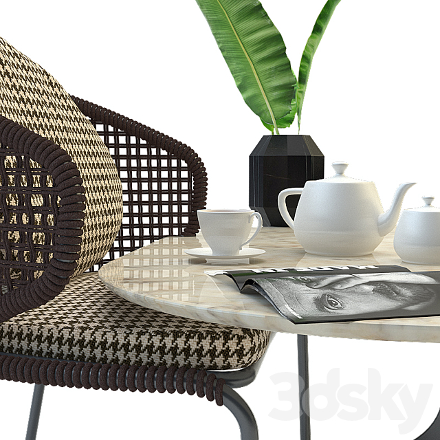 Aston cord outdoor and table claydon Minotti LT 3DSMax File - thumbnail 2