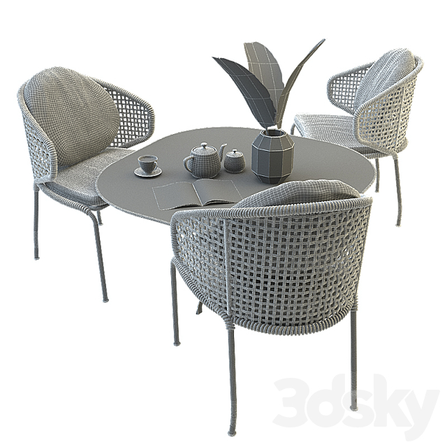 Aston cord outdoor and table claydon Minotti LT 3DSMax File - thumbnail 3