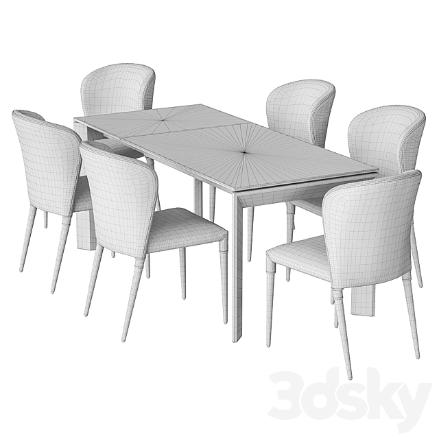 Atta dining table and Avrora chair 3DS Max Model - thumbnail 5