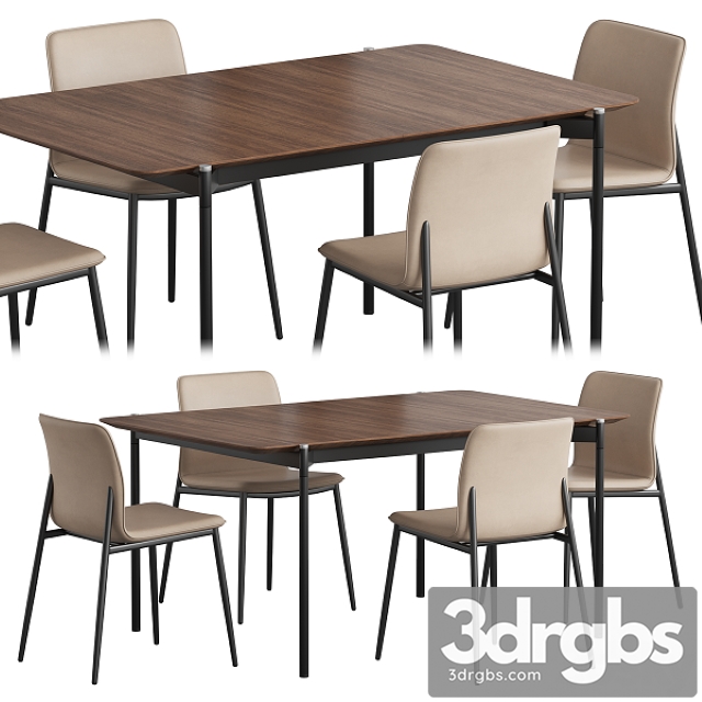 Augusta Table Newport Chair Boconcept Dining Set 3dsmax Download - thumbnail 1