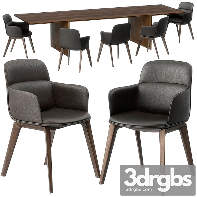 Ava table barbican chair by molteni 2 3dsmax Download - thumbnail 1