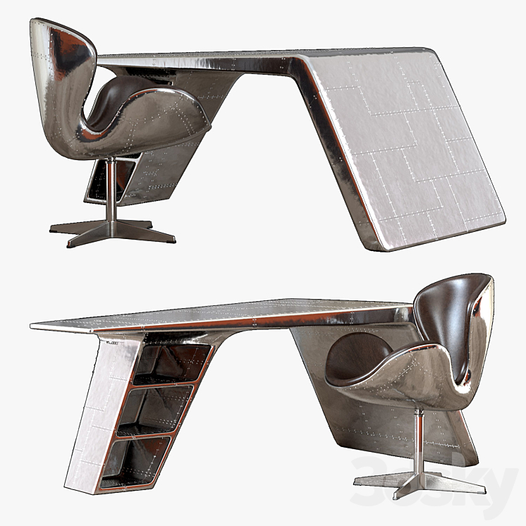 Aviator desk 3DS Max - thumbnail 1