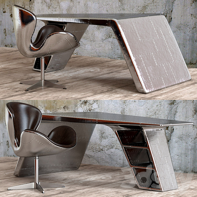 Aviator desk 3DS Max Model - thumbnail 2