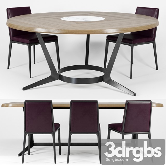 B & b maxalto caratos chair astrum table 2 3dsmax Download - thumbnail 1