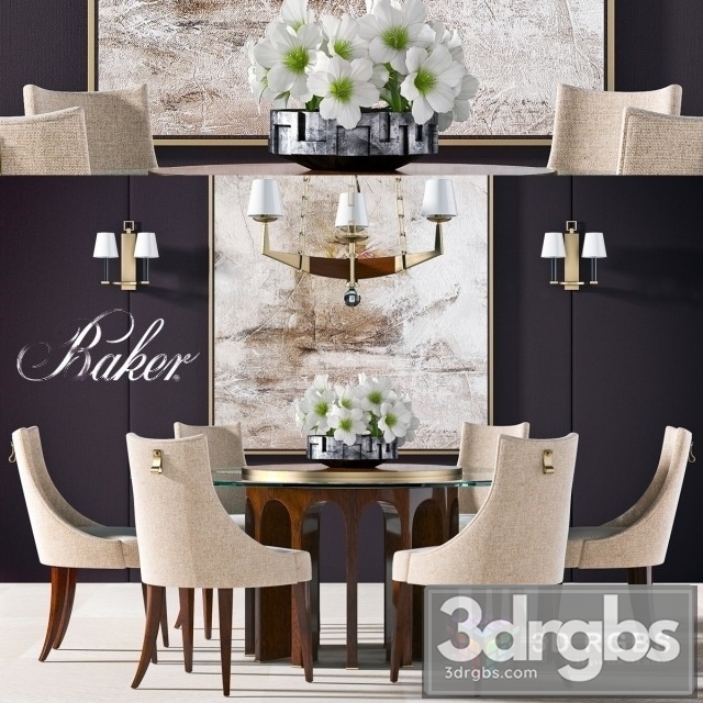 Baker Dining Table 03 3dsmax Download - thumbnail 1