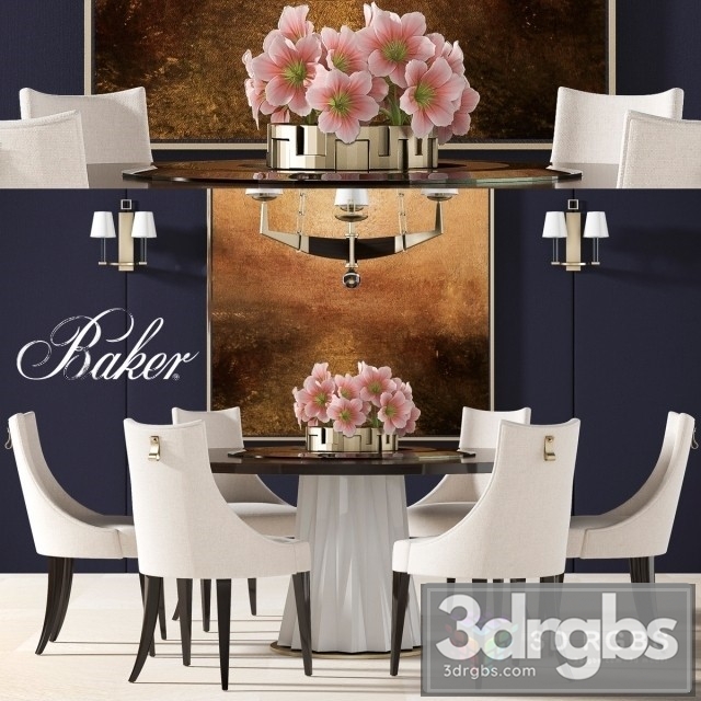 Baker Dining Table 2 3dsmax Download - thumbnail 1