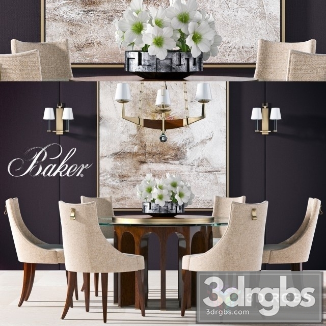 Baker Dining Table 3dsmax Download - thumbnail 1