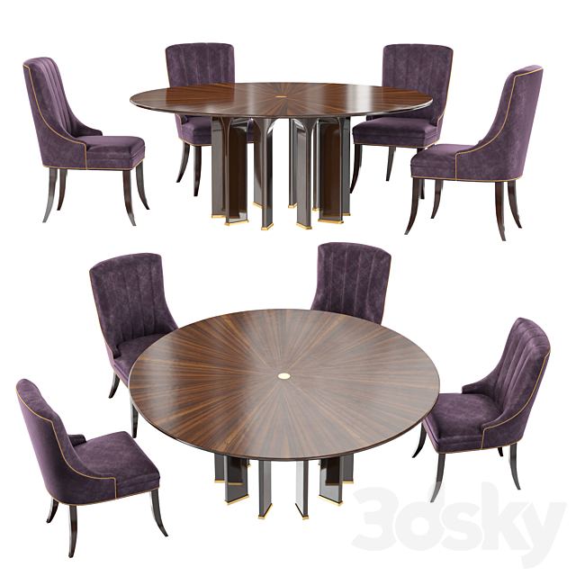 Baker Dining Table & Chair 3DSMax File - thumbnail 1