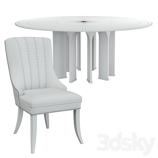 Baker Dining Table & Chair 3DSMax File - thumbnail 3