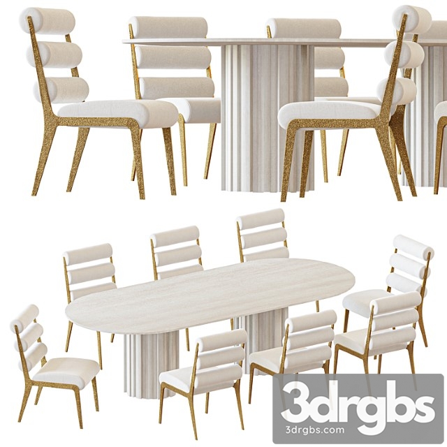 Baker Huxley Dining Table And Lucca Chair 4 3dsmax Download - thumbnail 1