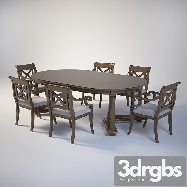 Baker Milling Road Dinning Set 3dsmax Download - thumbnail 1